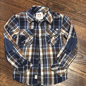 Appaman, Size 8, Plaid Shirt - Blue, Brown, White (16)